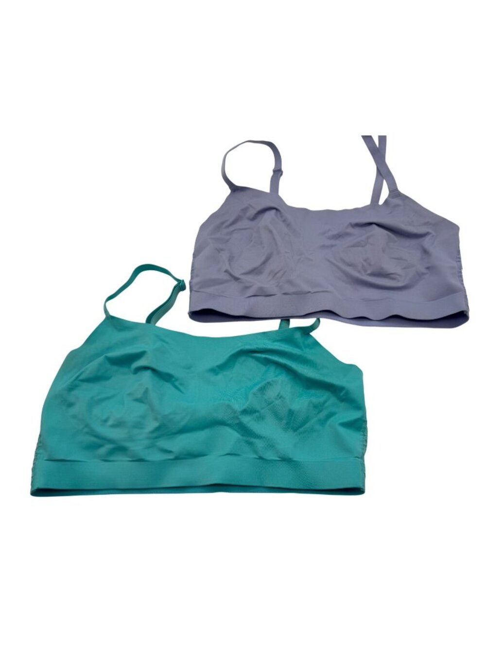 Soma Enbliss Luxe Lace Back Bralette x 2 Light Purple Aqua Blue Women's Medium M